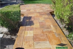 Stone Border Concrete Walkway Designs